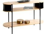 Konsolentisch HAKU "Beistelltisch", braun (schwarz, schwarz, braun), B:110cm H:76cm T:39cm, Tische, Konsolentisch, oval - aus MDF Braun B/T/H 110/39/76 cm