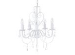 Globo Kronleuchter Crisi, Weiß, Metall, Kunststoff, 35 mm, warmweiß, 44x150x44 cm, Lampen & Leuchten, Innenbeleuchtung, Hängelampen, Kronleuchter