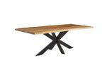 Linea Natura Esstisch, Eiche, Holz, Eiche, massiv, rechteckig, X-Form, 100x76x200 cm, Esszimmer, Tische, Esstische, Baumkantentische
