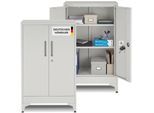 tectake® Aktenschrank, 60 x 40 x 100 cm, 2 verstellbare Zwischenböden, pulverbeschichteter Stahl, Kippschutz, höhenverstellbare Füße