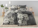 Bettwäsche OTTO HOME "Susan in Gr. 135x200 oder 155x220 cm", grau (anthrazit), B/L: 135cm x 200cm, 1 Stk., 1 Stk., Linon, B/L: 80cm x 40cm, 2 Stk., Linon, Obermaterial: 100% Baumwolle, Bettwäsche, Bettwäsche, in verschiedenen Qualitäten, romantische Bettwäsche mit Blumen