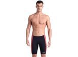Arena Mannen Abstracte Tegels Jammer Shorts (Zwart/Rood Print)