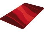 Badematte KLEINE WOLKE "Ocean, Badvorleger, Badezimmer Teppich" Gr. 4, rot (granat), H:21mm, Kunstfaser, Badematten, Badematte, Badteppich, Wellen Design, mit Farbverlauf, Hoch-Tief Effekt, waschbar