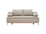 Carryhome Boxspringsofa, Beige, Holz, Buche, massiv, 2-Sitzer, Füllung: Schaumstoff, 202x78-93x100 cm, Stoffauswahl, Schlafen auf Sitzhöhe, Wohnzimmer, Sofas & Couches, Schlafsofas, Schlafsofas mit Bettkasten