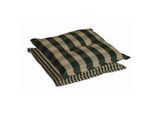 Sitzkissen, Grün, Beige, Textil, Karo, Füllung: Schaumstoff, Vlies, 50x9x50 cm, Made in Germany, Wendekissen, Wohntextilien, Kissen, Sitzkissen