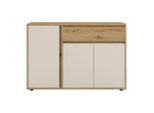 Möbelix , Kaschmir, Eiche Artisan , Holzwerkstoff , 3 Fächer , 1 Schublade(n) Schubladen , 128x86x40.3 cm ,