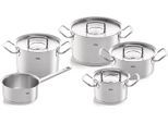 Topf-Set FISSLER "ORIGINAL-PROFI COLLECTION Edelstahl-Topfset", silber (silberfarben), Töpfe, Topf-Set, mit breitem Schüttrand, Kaltmetallgriffen. Made in Germany