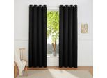 Vorhang OTTO HOME "SOLA" Gr. 1, schwarz, B:130cm H:145cm, Polyester, Polyester, Gardinen, Vorhang, blickdicht, Ösen-Aufhängung, wärmeabweisend,, 1er oder 2er Set