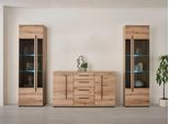 Wohnwand HOME AFFAIRE "Cantara, Anbauwand, Wohnzimmer-Set, in Eiche Evoke, Weiß oder Kaschmir", braun (eiche evoke), B:290cm H:270cm T:42cm, Holzwerkstoff, Kastenmöbel-Sets, Wohnwand, enthält zwei Vitrinen und ein Sideboard