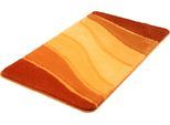 Badematte KLEINE WOLKE "Ocean, Badvorleger, Badezimmer Teppich" Gr. 3, gelb (safran), H:21mm, Kunstfaser, Badematten, Badematte, Badteppich, Wellen Design, mit Farbverlauf, Hoch-Tief Effekt, waschbar