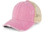 styleBREAKER "Ponytail Baseball Cap Used Look mit Mesh Einsatz" 1 Stk.