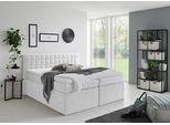 Boxspringbett "Dublin, wahlweise mit Topper in verschiedenen Härtegraden erhältlich", weiß, B:215cm L:210cm, WESTFALIA SCHLAFKOMFORT, Komplettbetten, Boxspringbett, mit schöner Kopfteilversteppung