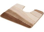 Badematte KLEINE WOLKE "Ocean, Badvorleger, Badezimmer Teppich" Gr. 14, grau (taupe), H:21mm, Kunstfaser, Badematten, Badematte, Badteppich, Wellen Design, mit Farbverlauf, Hoch-Tief Effekt, waschbar