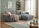 Ecksofa TRENDMANUFAKTUR "Be Chilled, modernes Lounge-Design mit stilvoller Kedernaht", betongrau, B:280cm H:85cm T:180cm, 88% Polyester, 12% Polyamid, Sofas, Ecksofa, mit softem Sitzkomfort, in hochwertigem Cord mit weicher Haptik