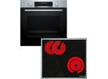 BOSCH Backofen-Set "HBD671CS62", Energieeffizienz: A+, schwarz (schwarz, edelstahl), Herdsets, Knusper-gesunde AirFry-Funktion & zuschaltbare Bräterzone, Backofen-Set