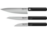 Messer-Set FISSLER "ProcCut Collection", schwarz (silberfarben, schwarz), Spezialklingenstahl, Kochmesser-Sets, Messer-Set, Made in Germany, handgeschliffen, 12C27M Spezialmesserstahl