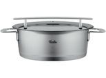Bratentopf FISSLER "Phi Collection", silber (silberfarben), B:23,5cm H:11,5cm L:31,5cm Ø:20cm, Töpfe, Bratentopf, cookstar Allherdboden; Edelstahl 18/10; Made in Germany