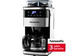 HANSEATIC Kaffeemaschine mit Mahlwerk "HCMG105015SD", silber (schwarz, silber), 1,5 l, 15, Kaffeemaschinen, inkl. 3 Jahre Herstellergarantie, Kaffeemaschine mit Mahlwerk, Topseller