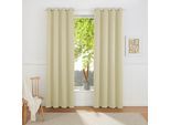 Vorhang OTTO HOME "SOLA" Gr. 2, beige (cream), B:130cm H:175cm, Polyester, Polyester, Gardinen, Vorhang, blickdicht, Ösen-Aufhängung, wärmeabweisend,, 1er oder 2er Set