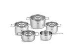 Topf-Set FISSLER "Fissler Pure Collection", silber (silberfarben), Töpfe, Topf-Set, Made in Germany