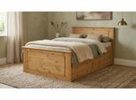 Massivholzbett OTTO HOME "Hugo, FSC zertifiziert, Landhausstil, zeitlos und edel", natur, geölt, B:132cm H:84,5cm L:212cm, Betten, Massivholzbett, Stauraumbett, extra belastbar, Made in EU, viele Breiten