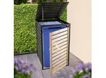 Mülltonnenbox DOBAR "Mülltonnenverkleidung 240 L, schwarz-anthrazit", schwarz, anthrazit, B:77cm H:121cm T:87cm, Massivholz, Aufbewahrungsboxen, Mülltonnenbox, aus robustem lasiertem Fichtenholz