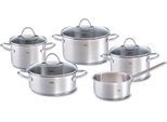 Topf-Set FISSLER "Palermo", silber (silberfarben), Töpfe, Topf-Set, geeignet für Induktion, breiter Schüttrand