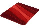 Badematte KLEINE WOLKE "Ocean, Badvorleger, Badezimmer Teppich" Gr. 2, rot (granat), H:21mm, Kunstfaser, Badematten, Badematte, Badteppich, Wellen Design, mit Farbverlauf, Hoch-Tief Effekt, waschbar