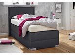Boxspringbett, grau (anthrazit), Liegefläche B/L: 90cm x 200cm, H3, Bonnell-Federkernmatratze, Bettrahmen und seitliche Einfassung Unterbox und Obermatratze: Fein-Strukturstoff (77% Polyester, 23% Viskose).;Spiegelfläche der Matratzen: 100% Polyester, WESTFALIA SCHLAFKOMFORT, Komplettbetten, Boxspringbett