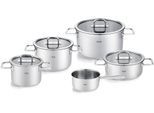 Topf-Set FISSLER "Viseo Pro", silber (silberfarben), Töpfe, Topf-Set, 9-teiliges Edelstahl-Topfset mit Superthermic Boden