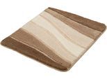 Badematte KLEINE WOLKE "Ocean, Badvorleger, Badezimmer Teppich" Gr. 2, grau (taupe), H:21mm, Kunstfaser, Badematten, Badematte, Badteppich, Wellen Design, mit Farbverlauf, Hoch-Tief Effekt, waschbar