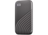 WESTERN DIGITAL SSD-Festplatte "Mobile Festplatte "My Passport SSD" 4 TB", grau, 4000 GB, Schreibgeschwindigkeitmaximal 1000 MB/s Lesegeschwindigkeitmaximal 1050 MB/s, Festplatten