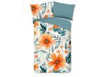 Möbelix , Creme, Mehrfarbig, Orange, Petrol, Koralle , Textil , Blume , 140x200 cm , Oeko-Tex® Standard 100, BCI (Better Cotton Initiative) , atmungsaktiv ,