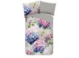 Möbelix , Grau, Hellgrau, Hellrosa , Textil , Blume , 140x200 cm , Oeko-Tex® Standard 100, BCI (Better Cotton Initiative) , atmungsaktiv ,