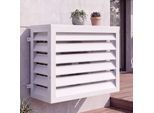 Verkleidung für Klimaanlage/Wärmetauscher MCW-O43, Abdeckung Schutzgitter, Metall 73x97x38cm ~ grau-weiß