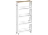 Homcom Rollwagen, Natur, Holzwerkstoff, 4 Fächer, 15x91x45 cm, Esszimmer, Servierwagen
