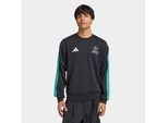 Sweatshirt ADIDAS PERFORMANCE "MER DNA SWTTP M", Herren, Gr. XL, schwarz (schwarz, semi mint rush), Obermaterial: 55% Baumwolle, 36% Polyester, 9% Viskose, normal, Rundhals, angesetztes Bündchen, Sweatshirts Sweatshirt