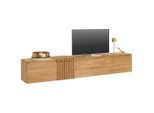 Linea Natura Lowboard , Eichefarben , Holz , Eiche,Eiche , massiv,massiv , 1 Schublade(n) Schubladen , 249x43x42 cm , FSC 100% , hängend , Wohnzimmer, TV Möbel, Lowboards, Lowboards hängend