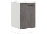 Unterschrank IMPULS KÜCHEN "Prag", Breite/Höhe: 60/72,3 cm", grau (beton, optik schiefer dunkelgrau), B:50cm H:72,3cm T:57,6cm, Dekorfolie, Holzwerkstoff, Schränke, Unterschrank, vormontiert, mit Drehtür und zwei verstellbaren Einlegeboden