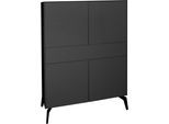 Highboard MÄUSBACHER "Imola", grau (anthrazit matt lack, glas anthrazit glanz), Füße aus Metall,4 Packstücke, 1 Stk., 4 Stk., Sideboards, Highboard, Mäusbacher Highboard, Breite 121 cm, mit Glasfront und Glasoberplatte