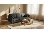 3-Sitzer OTTO HOME "Arellano, Breite 217 cm", grau (anthrazit), B:217cm H:87cm T:86cm, Sofas, 3-Sitzer, klassisches Design, 2 Zierkissen inklusive, Webstoff fein