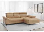 Ecksofa SIT & MORE "Vanity L-Form, B: 264 cm, Leder", beige (cappucino), B:264cm H:84cm T:181cm, Sofas, Ecksofa, Inkl.Sitz-,Kopf-und Armteilverstellung