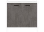 Spülenunterschrank IMPULS KÜCHEN "Prag", In zwei Breiten für eine flexible Nutzung,, Höhe: 72,3 cm", grau (beton, optik schiefer dunkelgrau), B:90cm H:72,3cm T:57,6cm, Dekorfolie, Holzwerkstoff, Schränke, Spülenunterschrank, vormontiert