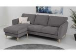 Ecksofa OTTO HOME "MARSEILLE (242/152cm),L-Form, Rec. rechts/links", grau (dunkelgrau), B:242cm H:88cm T:152cm, 100% Polyester, Sofas, Ecksofa, Massivholzbeine aus Eiche, in verschieden Bezügen und Farbvarianten