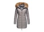 Marikoo damesjas Rose met gewatteerd design & afneembare imitatiebontkraag