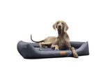 Tierlando ® Orthopädisches Hundebett WILLIAM Easy-Clean | Luxus Hundesofa schwarz/ graphit 1,3 m, 22 cm, 1 m