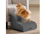 FEANDREA Hundetreppe, 2/3/4Stufen, Waffelcord, wasserdicht, rutschfest, abnehmbarer waschbarer Bezug