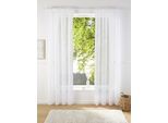 Gardine OTTO HOME "REGINA" Gr. 4, weiß, B:140cm H:245cm, Polyester, Polyester, Gardinen, Gardine, Transparent, Leinenoptik, 2-er Set