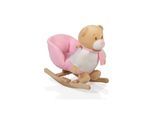 Plüsch Schaukeltier Bär rosa WJ-635 mit Handgriffe aus Holz ab 12 Monate