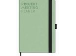 Korsch Projekt- und Meetingplaner, DIN A5, 200 Seiten, FSC-Papier, Leinenstruktur, Farbschnittkante, Gummiband & Stiftehalter, mint
